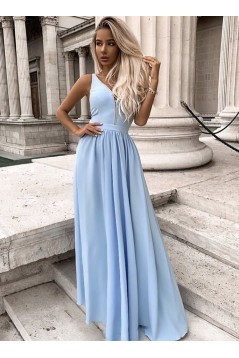 A-Line V-Neck Long Prom Dresses Formal Evening Gowns 6011019