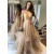 A-Line Tulle V-Neck Long Prom Dresses Formal Evening Gowns 6011023