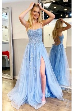 A-Line Lace Long Prom Dresses Formal Evening Gowns 6011046