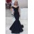 Mermaid Long Navy Off-the-Shoulder Prom Dresses Formal Evening Gowns 6011052