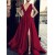 A-Line V-Neck Long Prom Dresses Formal Evening Gowns 6011055