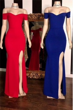 Mermaid Off-the-Shoulder Long Prom Dresses Formal Evening Gowns 6011062