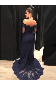 Elegant Mermaid Lace Long Sleeves Formal Evening Dresses Wedding Party Gowns 6011101