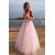 A-Line Tulle V-Neck Long Prom Dresses Formal Evening Gowns 6011109