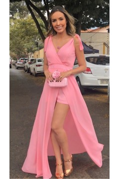 A-Line V-Neck Long Prom Dresses Formal Evening Gowns 6011116