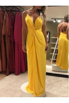 Sheath/Column Chiffon Long Prom Dresses Formal Evening Gowns 6011119