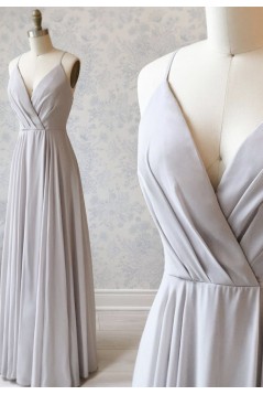 A-Line V-Neck Long Prom Dresses Formal Evening Gowns 6011138