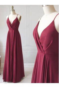 A-Line V-Neck Long Prom Dresses Formal Evening Gowns 6011138