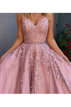 A-Line Lace Two Pieces Long Prom Dresses Formal Evening Gowns 6011140