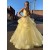 Long Yellow Tulle V-Neck Prom Dresses Formal Evening Gowns 6011189