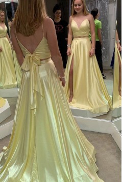 A-Line Two Pieces Long Prom Dresses Formal Evening Gowns 6011217