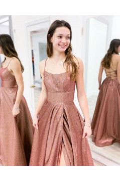 A-Line Sparkle Long Prom Dresses Formal Evening Gowns 6011233