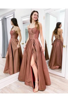 A-Line Sparkle Long Prom Dresses Formal Evening Gowns 6011233