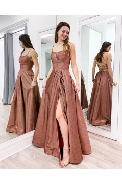 A-Line Sparkle Long Prom Dresses Formal Evening Gowns 6011233