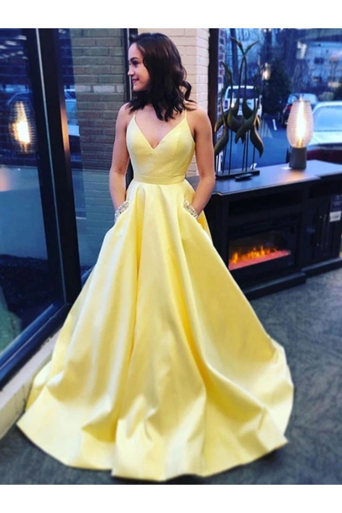 A-Line Beaded Long Prom Dresses Formal Evening Gowns 6011244