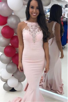 Mermaid Beaded Lace Long Prom Dresses Formal Evening Gowns 6011259