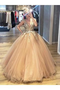Ball Gown Lace Long Prom Dresses Formal Evening Gowns 6011330