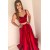 A-Line Long Red Two Pieces Prom Dresses Formal Evening Gowns 6011350
