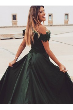 A-Line Lace Off-the-Shoulder Long Prom Dresses Formal Evening Gowns 6011368