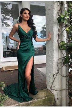 Sheath V-Neck Long Prom Dresses Formal Evening Gowns 6011379