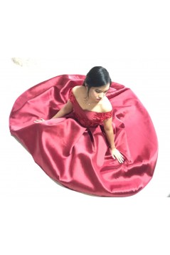 High Low Lace Satin Long Prom Dresses Formal Evening Gowns 6011392