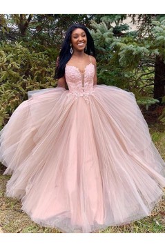 A-Line Lace Tulle Long Prom Dresses Formal Evening Gowns 6011393