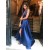 A-Line Halter Satin Long Prom Dresses Formal Evening Gowns 6011407
