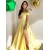 A-Line Long Yellow Off-the-Shoulder Prom Dresses Formal Evening Gowns 6011418