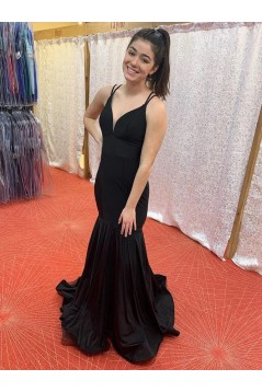 Mermaid Long Black Prom Dresses Formal Evening Gowns 6011431