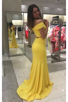 Mermaid Off-the-Shoulder Two Pieces Long Prom Dresses Formal Evening Gowns 6011437