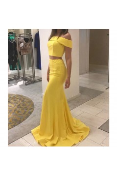 Mermaid Off-the-Shoulder Two Pieces Long Prom Dresses Formal Evening Gowns 6011437