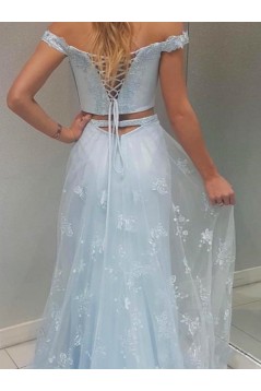 Two Pieces Lace Long Prom Dresses Formal Evening Gowns 6011440