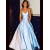 A-Line Beaded V-Neck Long Prom Dresses Formal Evening Gowns 6011446