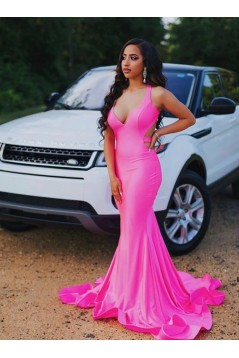 Mermaid V-Neck Long Prom Dresses Formal Evening Gowns 6011476