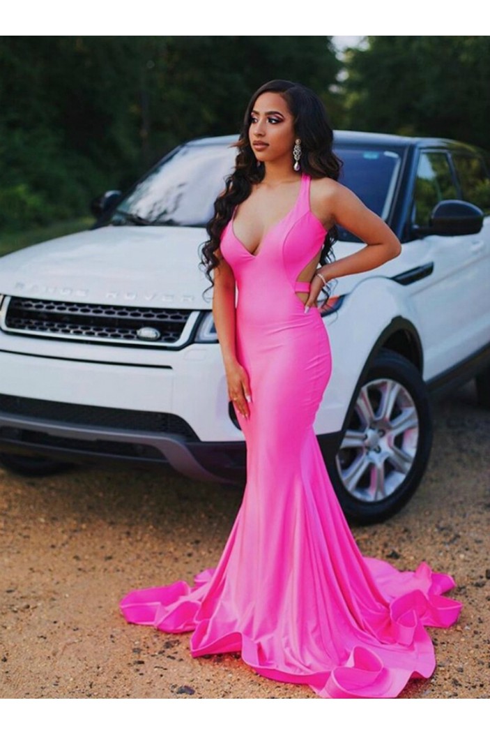 Mermaid V-Neck Long Prom Dresses Formal Evening Gowns 6011476