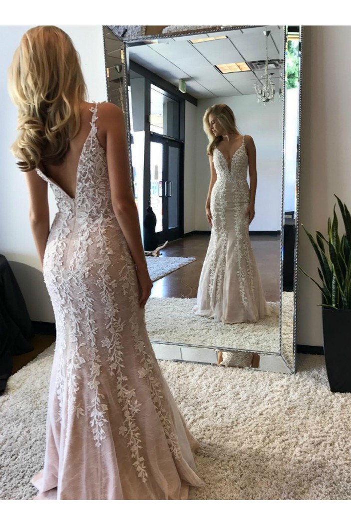 Mermaid Lace Long Prom Dresses Formal Evening Gowns 6011504