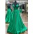 A-Line Long Green Satin Prom Dresses Formal Evening Gowns 6011552