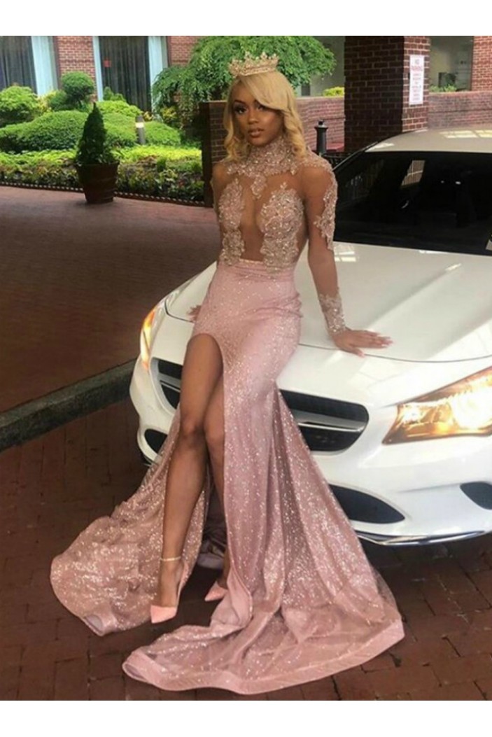 Mermaid Beaded Lace Sequins Sparkle Long Prom Dresses Formal Evening Gowns 6011572