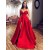A-Line Long Red Satin Prom Dresses Formal Evening Gowns 6011576
