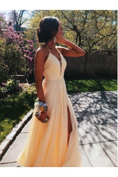 A-Line Long Red Chiffon Prom Dresses Formal Evening Gowns 6011594