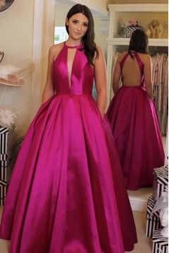 Ball Gown Satin Long Prom Dresses Formal Evening Gowns 6011648