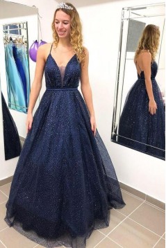 A-Line Sparkle Long Prom Dresses Formal Evening Gowns 6011650