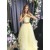 A-Line Two Pieces Long Yellow Prom Dresses Formal Evening Gowns 6011656
