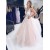 A-Line Sleeveless V-Neck Tulle Long Prom Dresses Formal Evening Gowns 601869