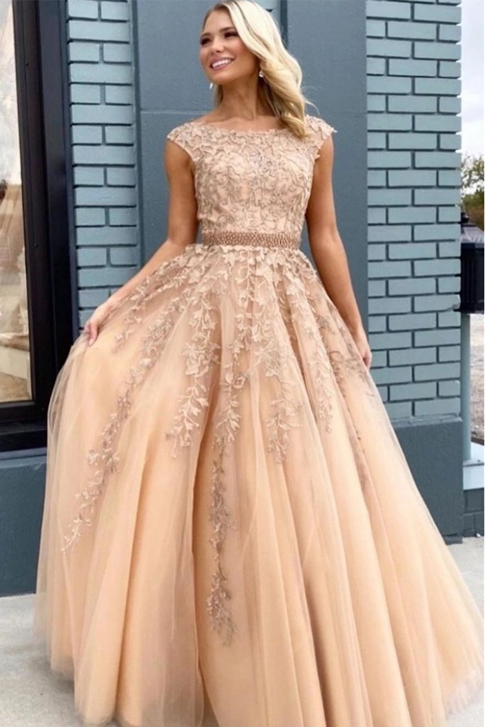 Elegant Lace Long Prom Dresses Formal Evening Gowns 601885