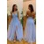 A-Line Lace Tulle V-Neck Long Prom Dresses Formal Evening Gowns 601895
