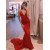Mermaid V-Neck Long Prom Dresses Formal Evening Gowns 601907