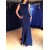Mermaid Deep V-Back Long Prom Dresses Formal Evening Gowns 601908