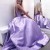 A-Line V-Neck Long Satin Prom Dresses Formal Evening Gowns 601921