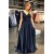 A-Line Lace V-Neck Long Prom Dresses Formal Evening Gowns 601922